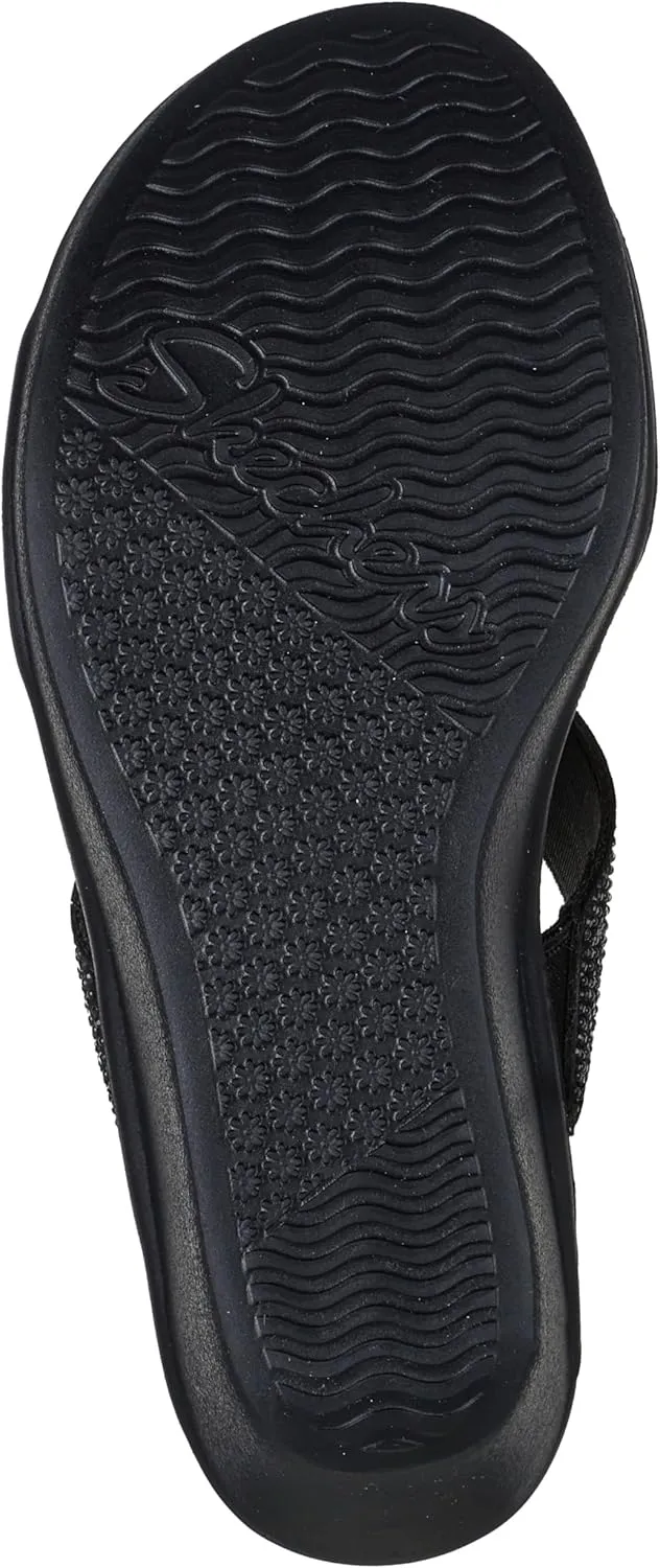 Skechers Women's Rumble on-Shining Night Wedge Sandal