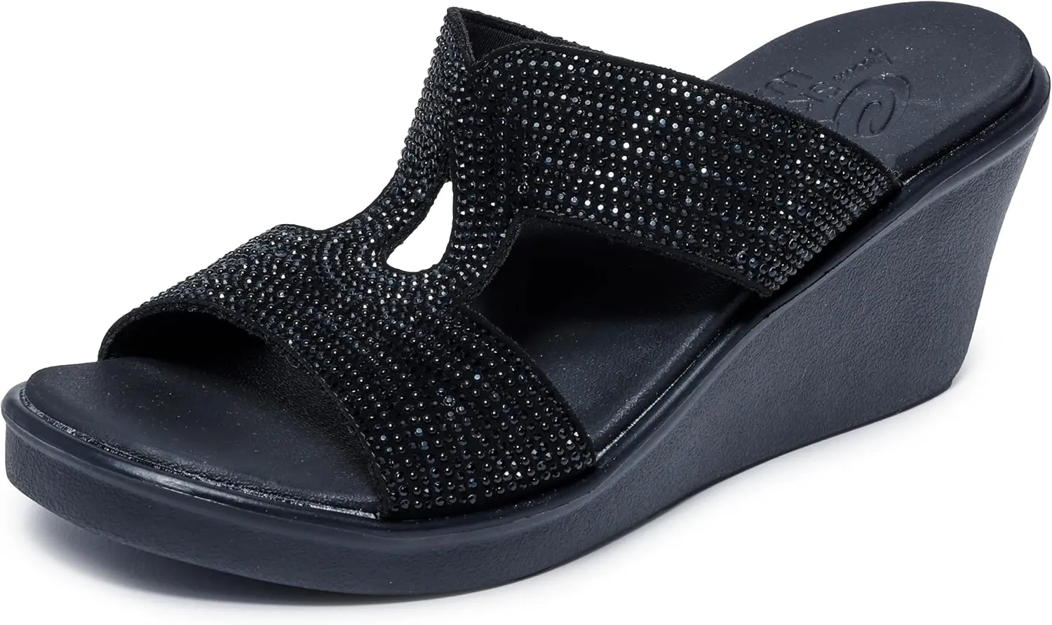 Skechers Women's Rumble on-Shining Night Wedge Sandal