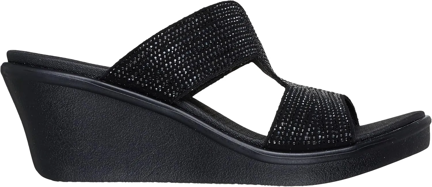 Skechers Women's Rumble on-Shining Night Wedge Sandal