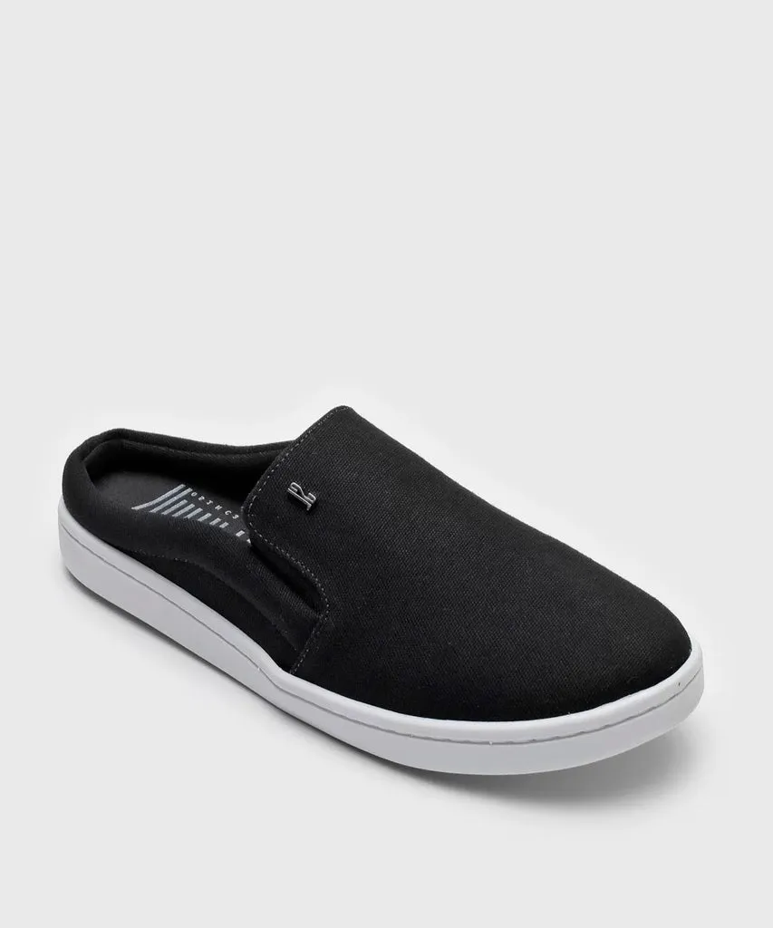 Slip On Mule Santa Lolla Preto Lona Deserto