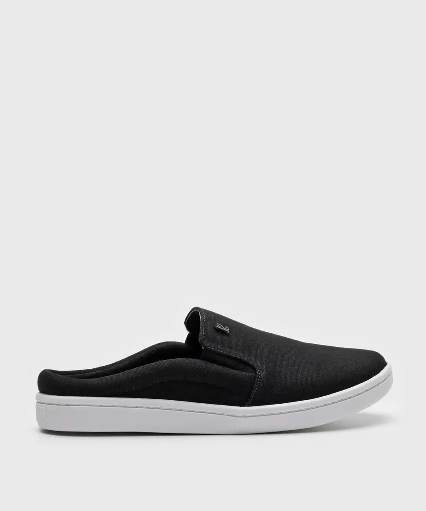 Slip On Mule Santa Lolla Preto Lona Deserto