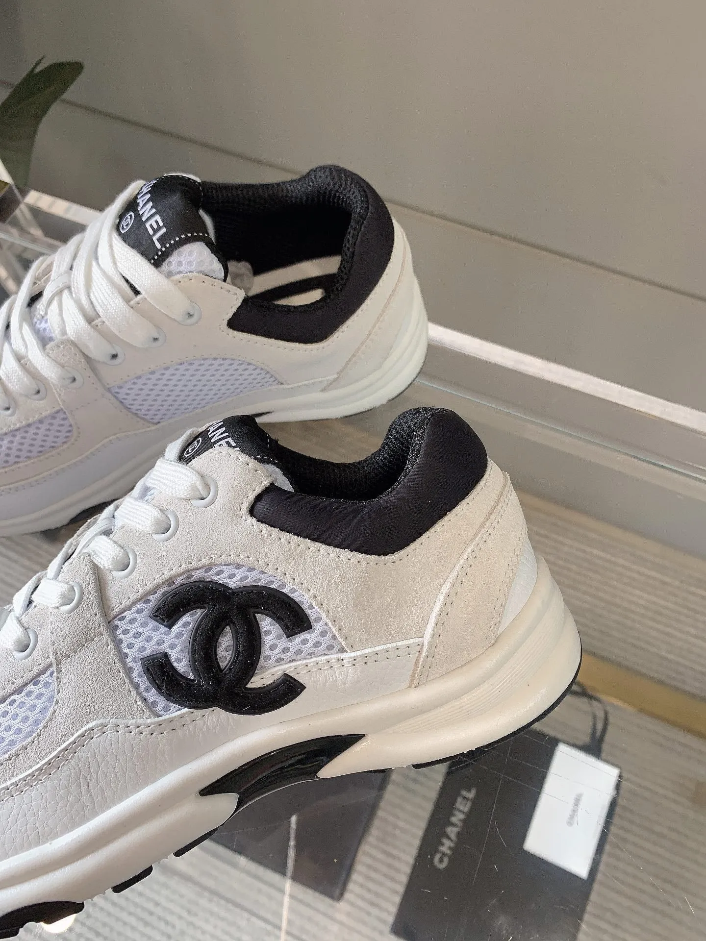 Sneaker CHANEL Mesh Overnight delivery 145612 Fabric In White Timely delivery