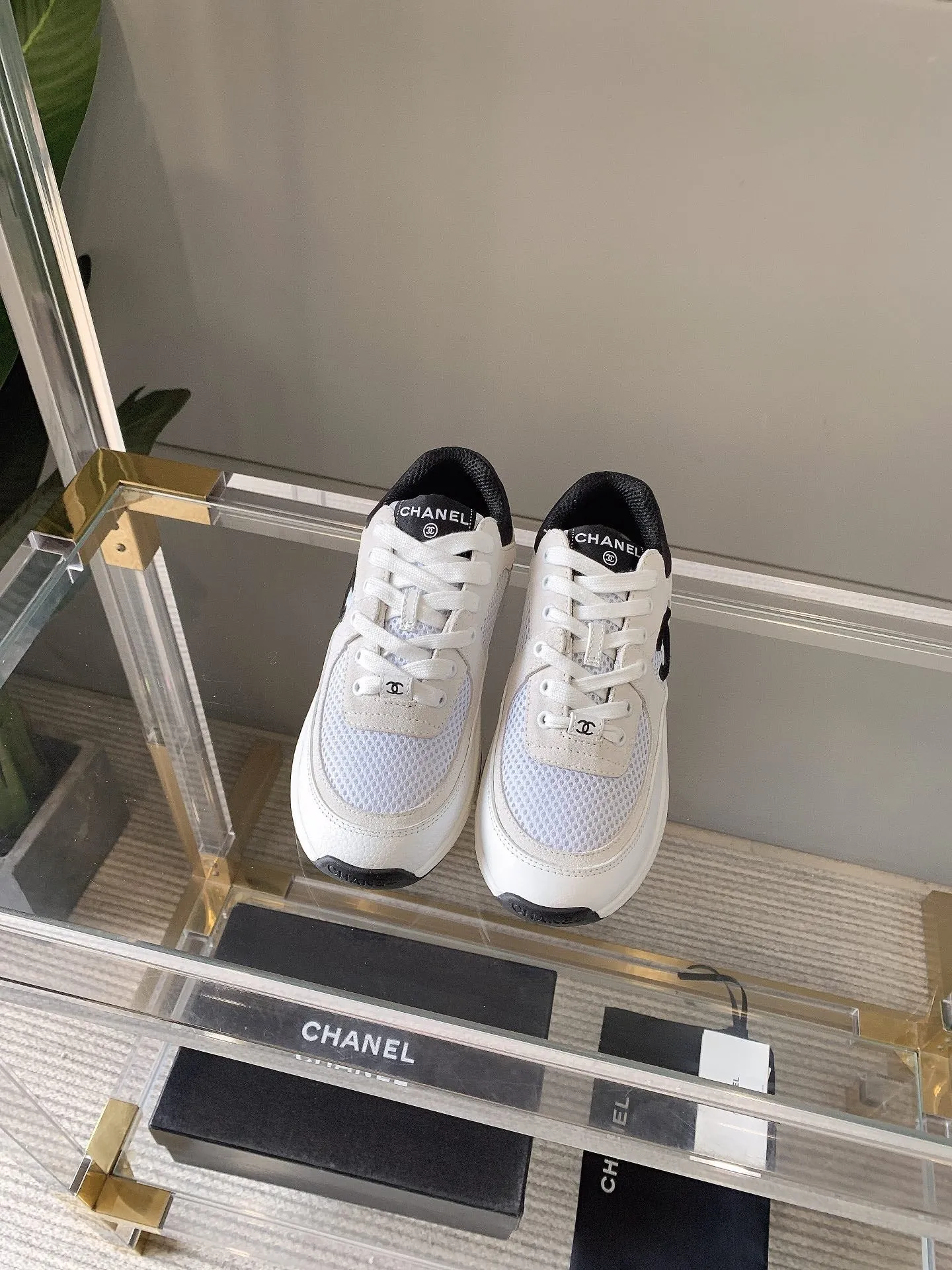 Sneaker CHANEL Mesh Overnight delivery 145612 Fabric In White Timely delivery