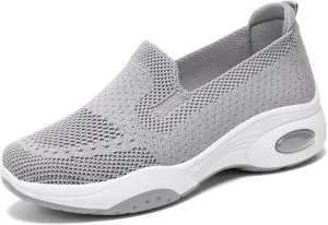Sneakers Women Woven Orthopedic Breathable Soft Shoes Comfortable Knitted Slip on Sneakers Fashion Workoout Shopping Travel Casual Mesh Gym Shoes