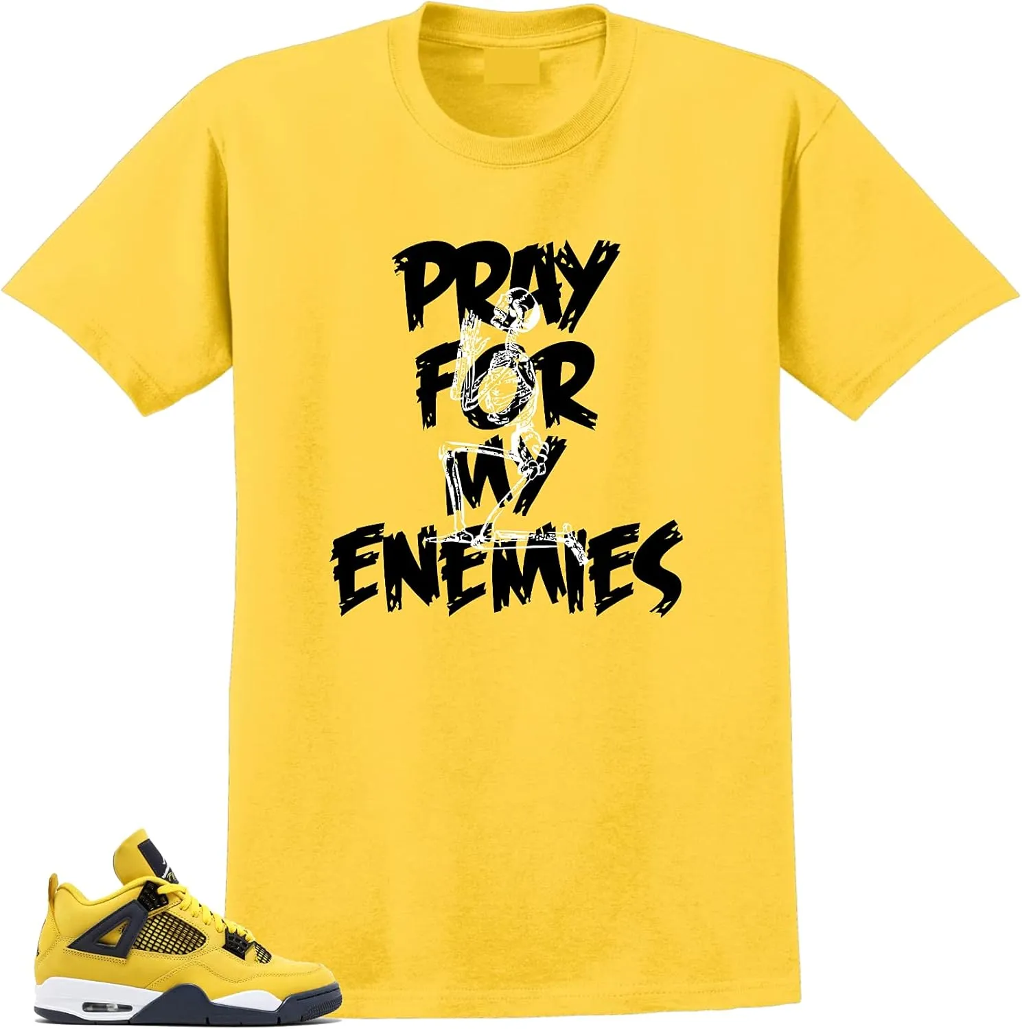 SNELOS Shirt to Match Sneaker Jordan 4 Tour Yellow Lighting Match Jordan tee