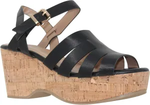 SOBEYO Women's Platform Strappy Sandals Wedge Cork Ankle Strap High Heels