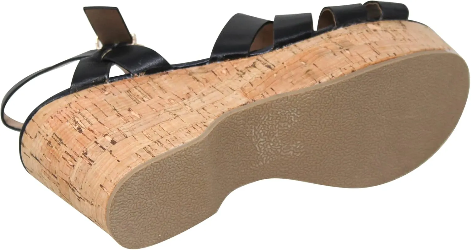 SOBEYO Women's Platform Strappy Sandals Wedge Cork Ankle Strap High Heels