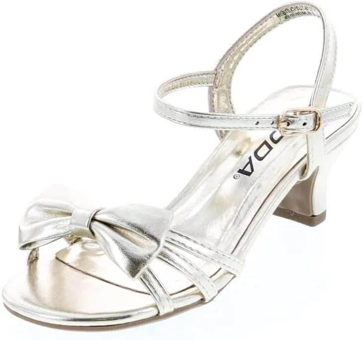 Soda Girly-2 Children's Girl's Open Toe Slingback Block High Heel Sandals