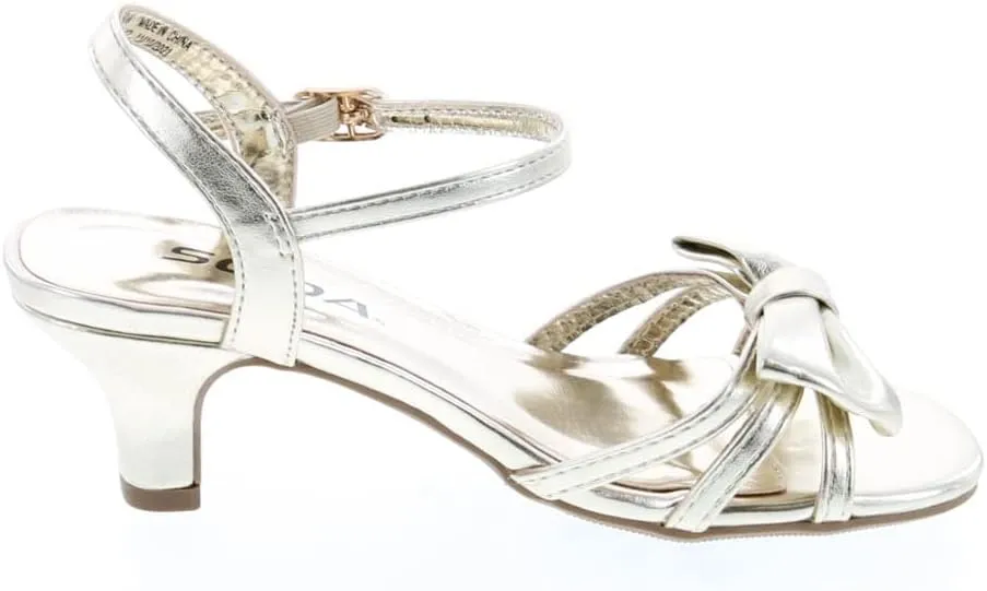 Soda Girly-2 Children's Girl's Open Toe Slingback Block High Heel Sandals