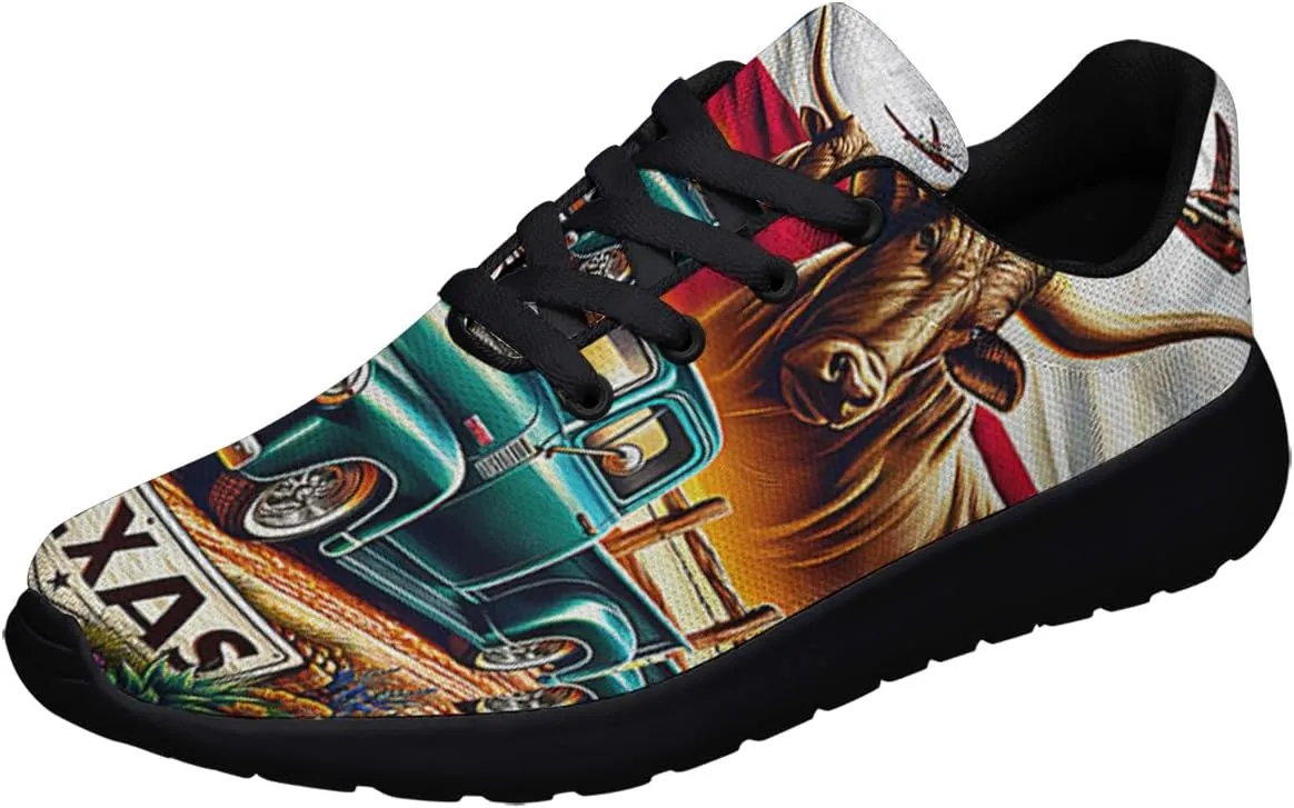Sonzj-II Women's Men's Tennis Shoes Texas State Printed Sneakers Lightweight Breathable Running Walking Shoes
