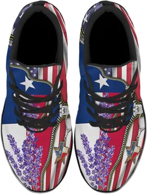 Sonzj-II Women's Men's Tennis Shoes Texas State Printed Sneakers Lightweight Breathable Running Walking Shoes