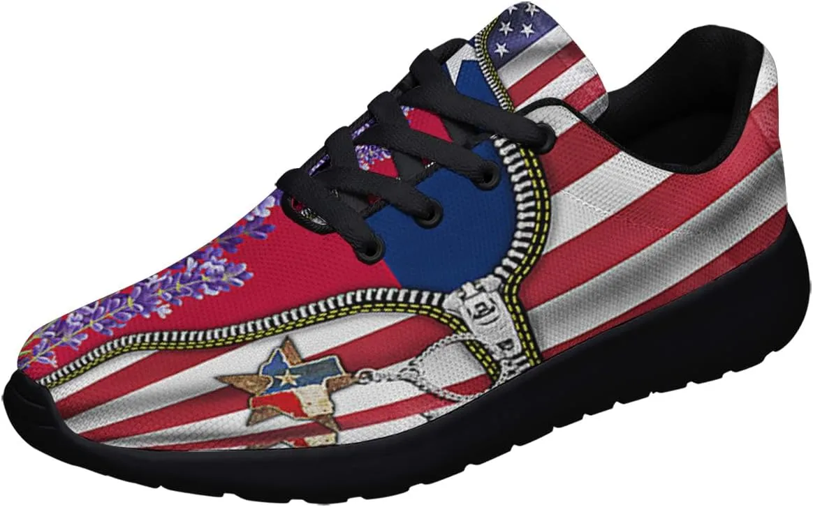 Sonzj-II Women's Men's Tennis Shoes Texas State Printed Sneakers Lightweight Breathable Running Walking Shoes