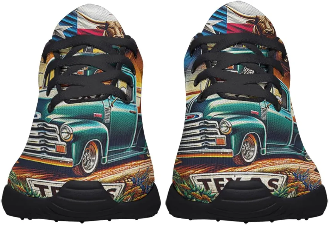 Sonzj-II Women's Men's Tennis Shoes Texas State Printed Sneakers Lightweight Breathable Running Walking Shoes