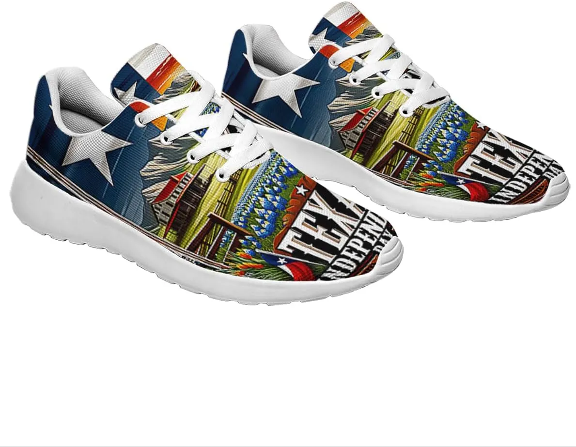 Sonzj-II Women's Men's Tennis Shoes Texas State Printed Sneakers Lightweight Breathable Running Walking Shoes