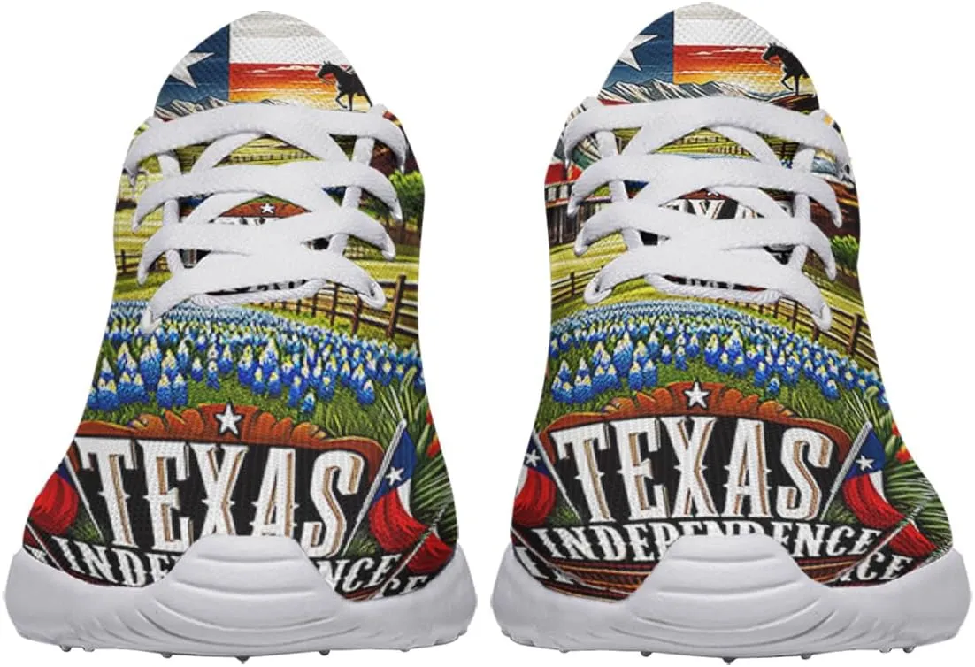 Sonzj-II Women's Men's Tennis Shoes Texas State Printed Sneakers Lightweight Breathable Running Walking Shoes