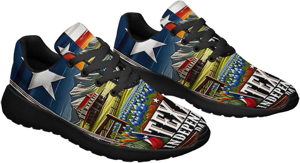 Sonzj-II Women's Men's Tennis Shoes Texas State Printed Sneakers Lightweight Breathable Running Walking Shoes