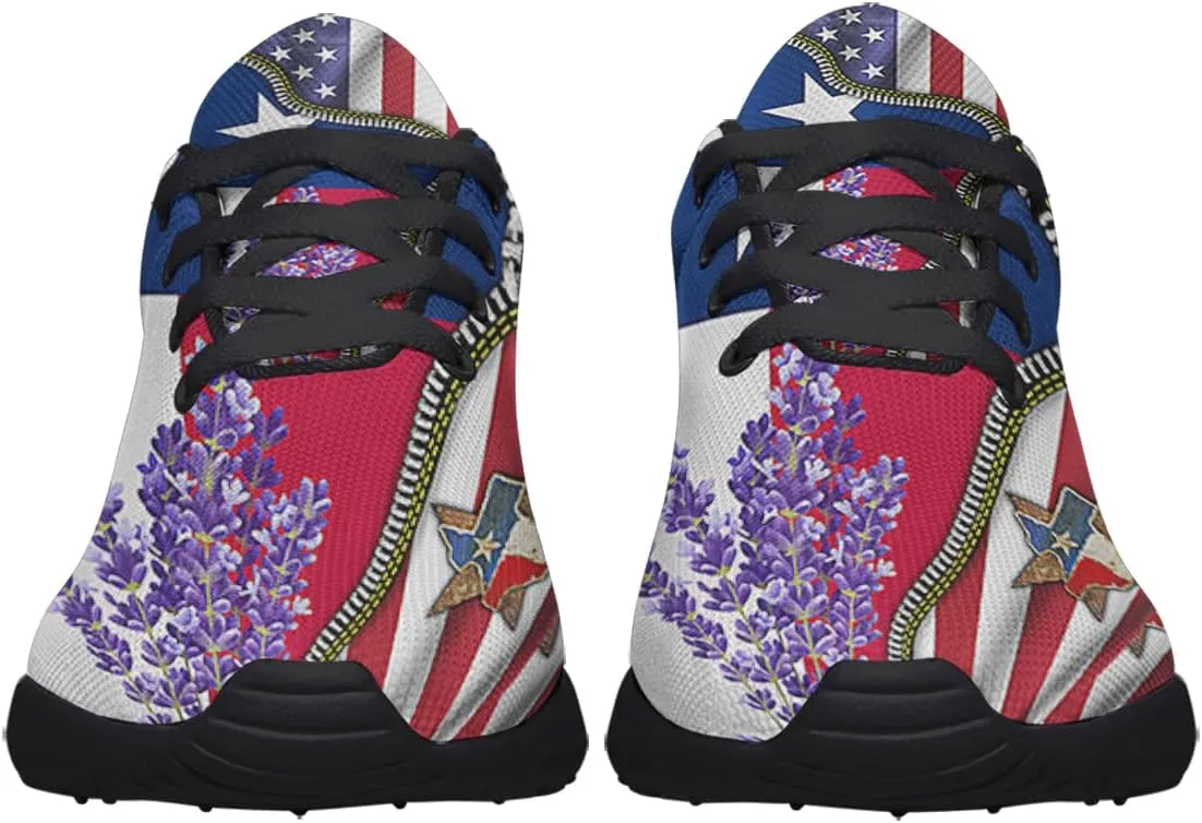 Sonzj-II Women's Men's Tennis Shoes Texas State Printed Sneakers Lightweight Breathable Running Walking Shoes
