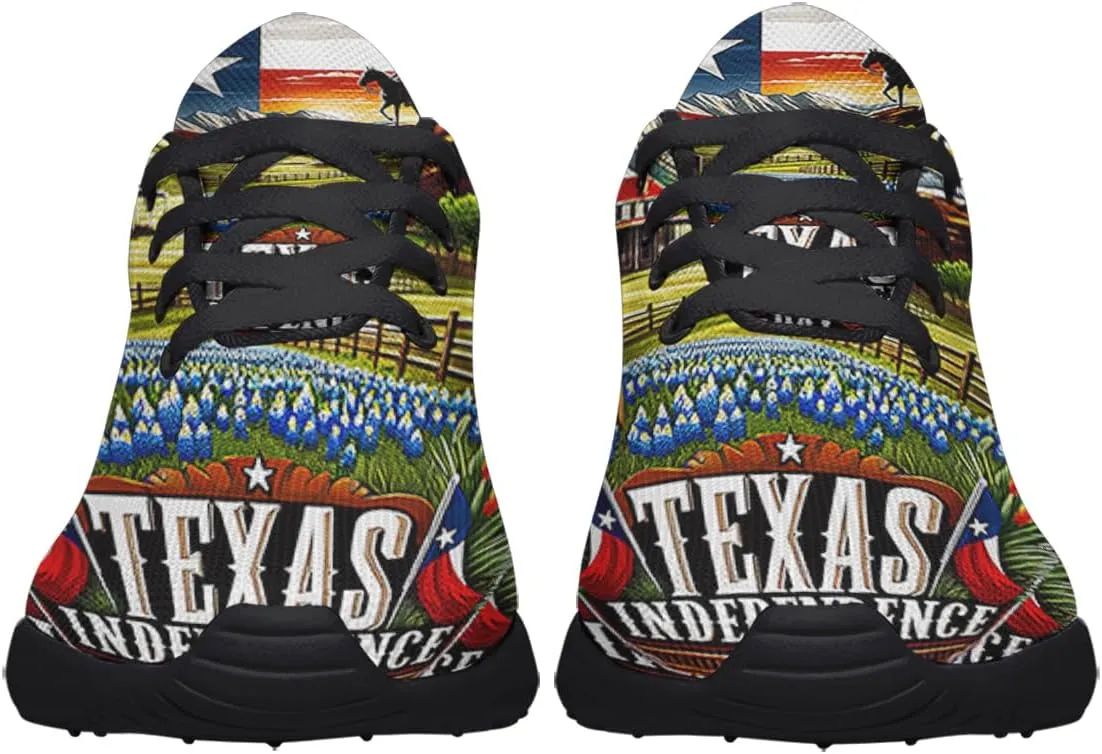 Sonzj-II Women's Men's Tennis Shoes Texas State Printed Sneakers Lightweight Breathable Running Walking Shoes