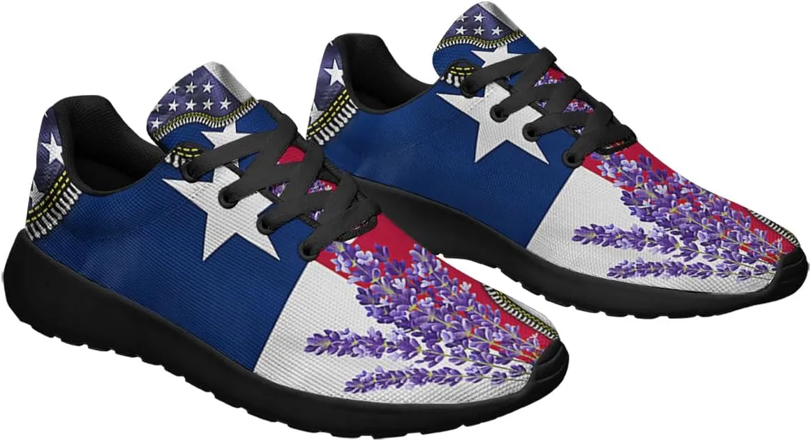 Sonzj-II Women's Men's Tennis Shoes Texas State Printed Sneakers Lightweight Breathable Running Walking Shoes