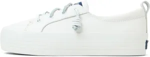 Sperry Women's Crest Vibe Platform Sneaker, White Leather, 7.5