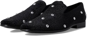 Stacy Adams Men's Spangle Rhinestone Slip On Loafer, Black/Silver, 15