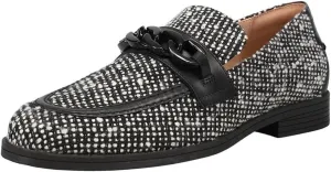 Stassi Haan Boucle Cole On Detailed Chain Slip Rounded Black/White 5-star rated Toe Loafers Multi-device compatible