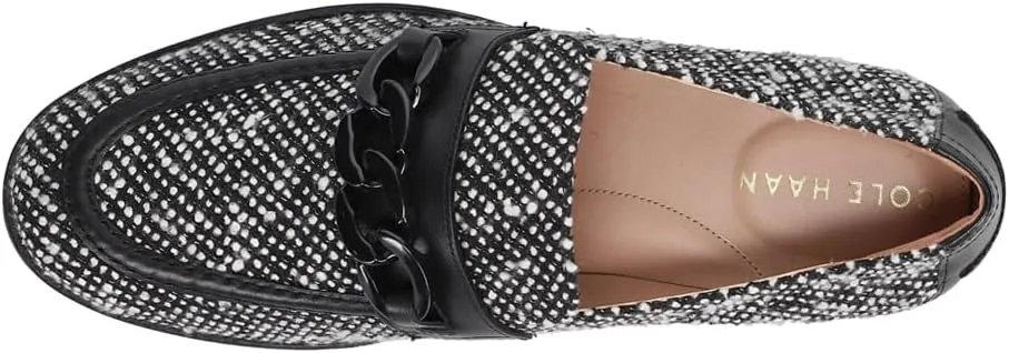 Stassi Haan Boucle Cole On Detailed Chain Slip Rounded Black/White 5-star rated Toe Loafers Multi-device compatible