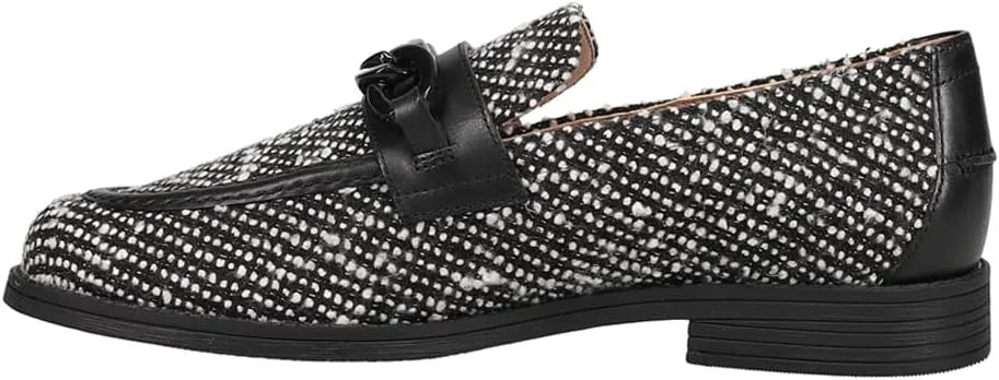 Stassi Haan Boucle Cole On Detailed Chain Slip Rounded Black/White 5-star rated Toe Loafers Multi-device compatible