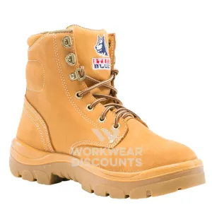 Steel Blue Argyle Lace Up Safety Boots Wheat