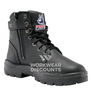Steel Blue Argyle Lace Zip Safety Boots Black