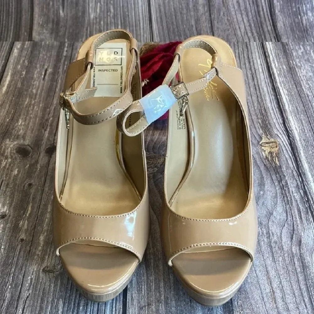 THALIA SODI Chhloe Nude Platform Slingback Sandals 10