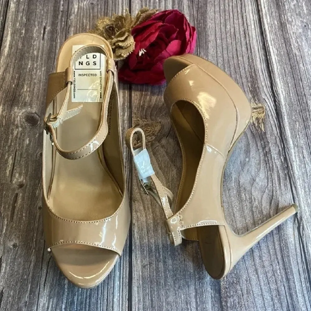 THALIA SODI Chhloe Nude Platform Slingback Sandals 10