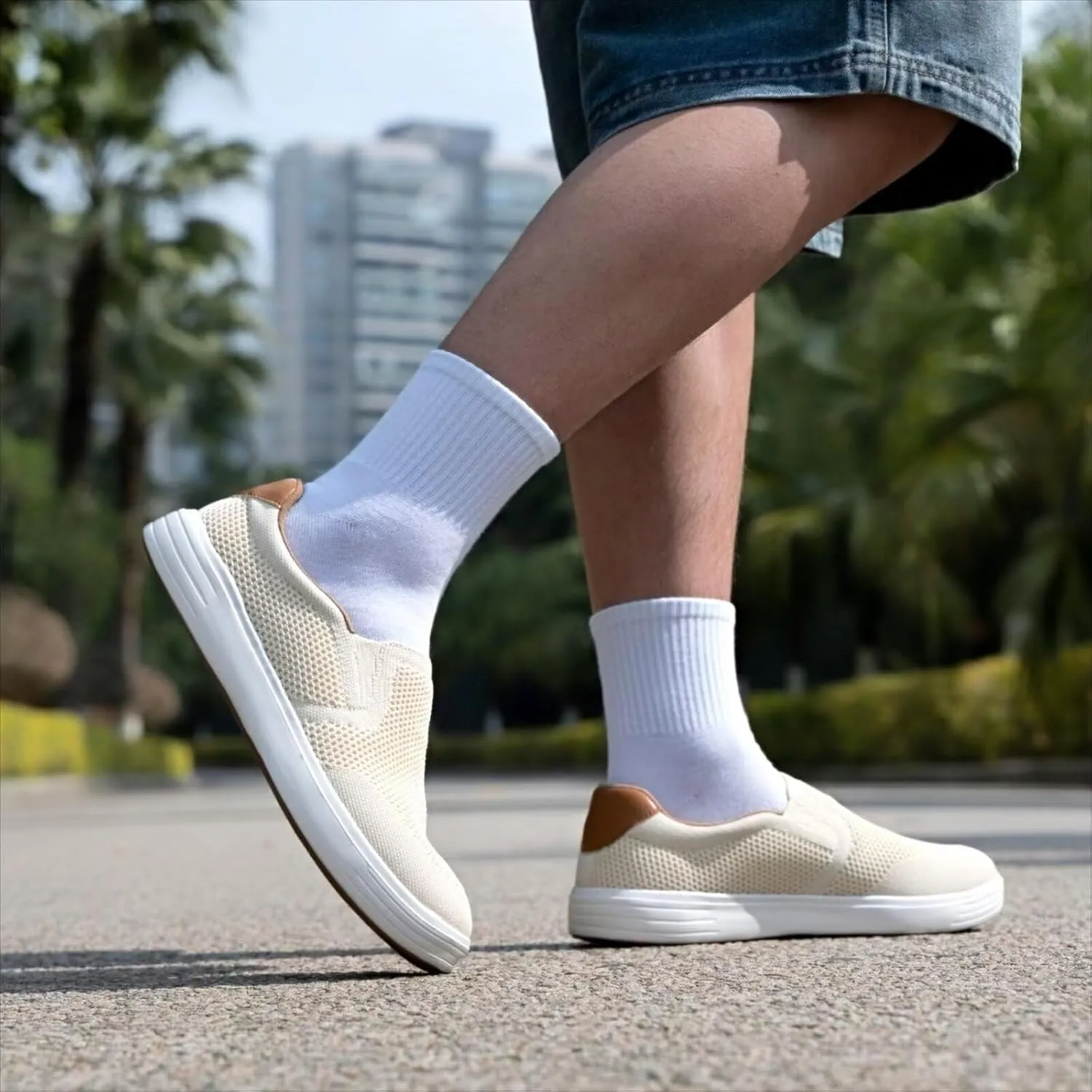 TIOSEBON Men's Mesh Slip on Walking Shoes-Comfortable Drving Loafer Fashion Sneaker