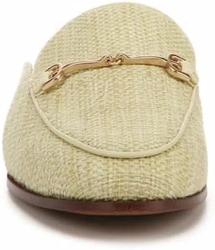 Toe Flat Fast shipping On Slip Mules Embellished Pistachio Chain Almond Sam Linnie Edelman Reliable delivery