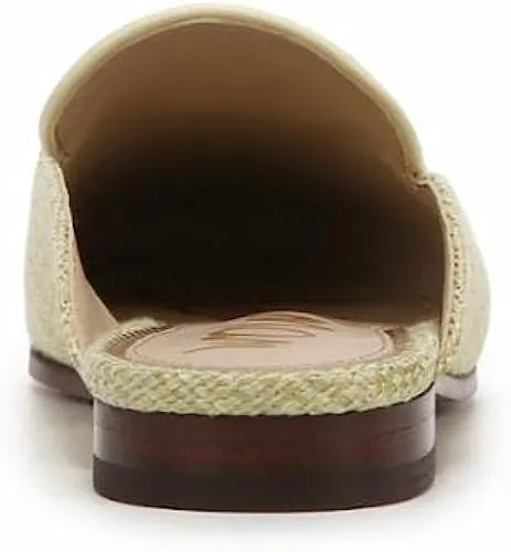 Toe Flat Fast shipping On Slip Mules Embellished Pistachio Chain Almond Sam Linnie Edelman Reliable delivery