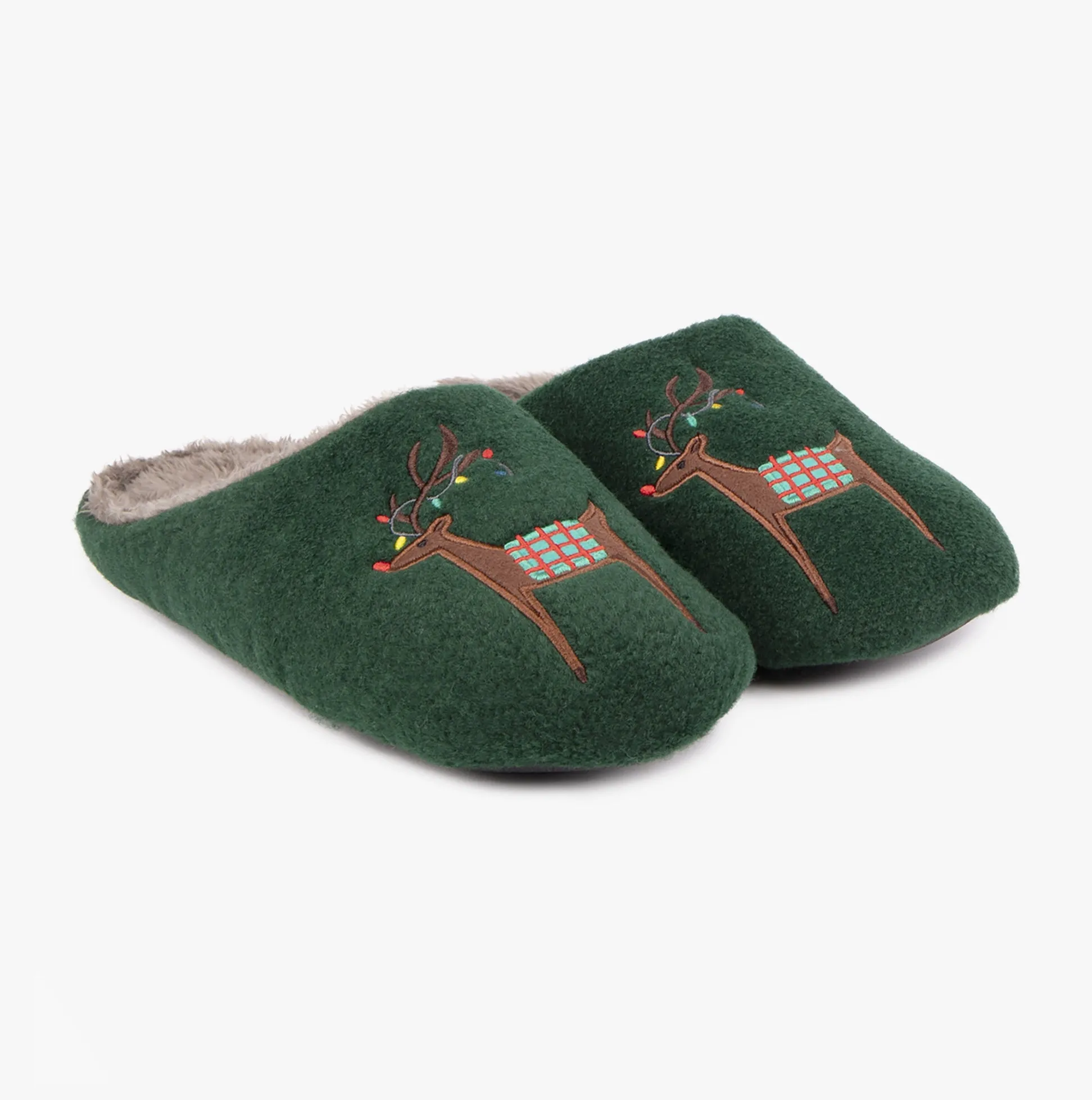 Totes Isotoner NOVELTY Mens Mule Slippers Green