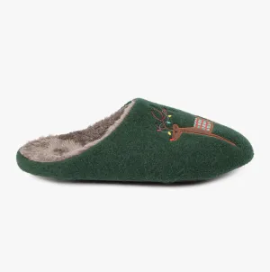 Totes Isotoner NOVELTY Mens Mule Slippers Green