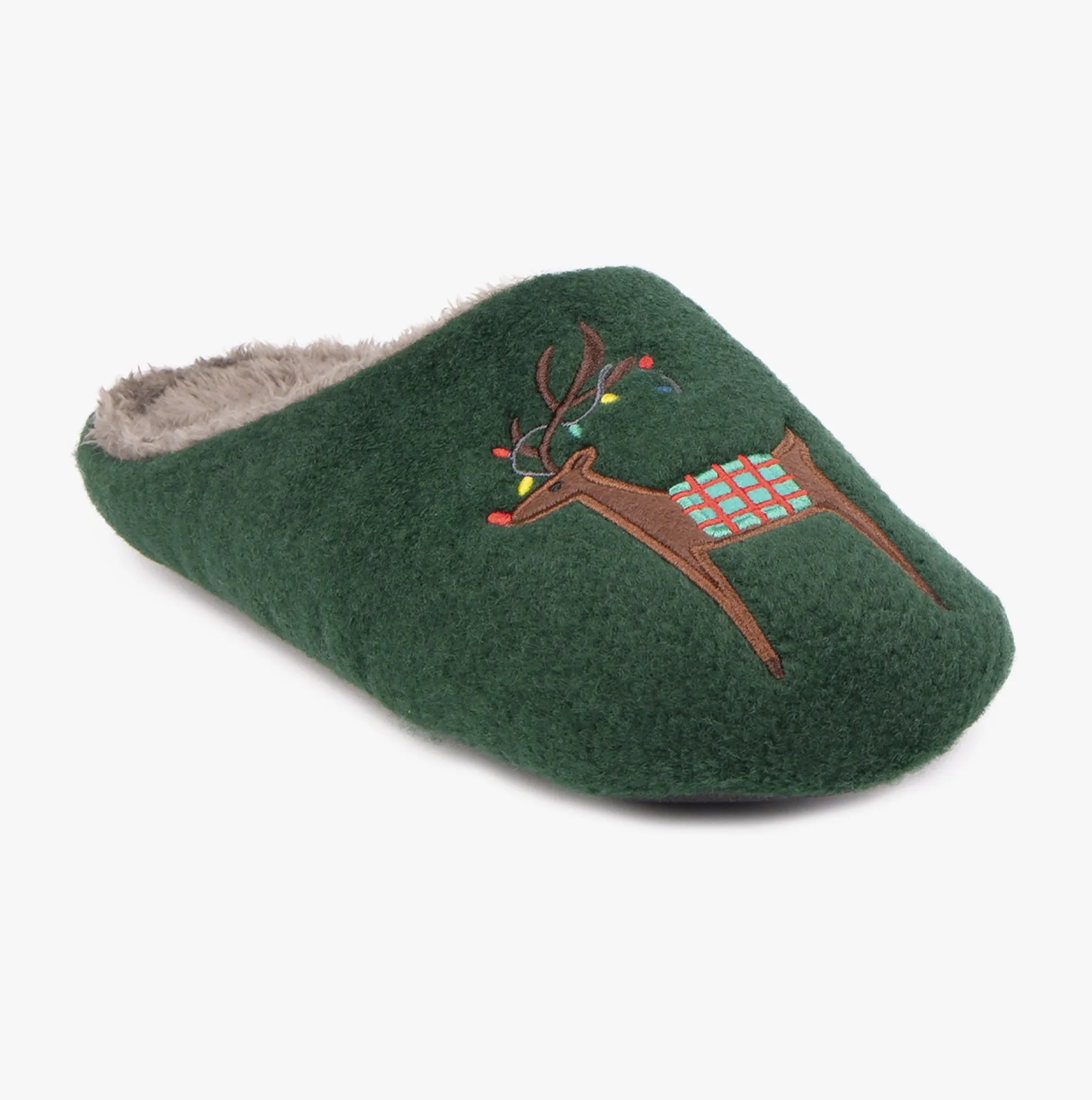 Totes Isotoner NOVELTY Mens Mule Slippers Green