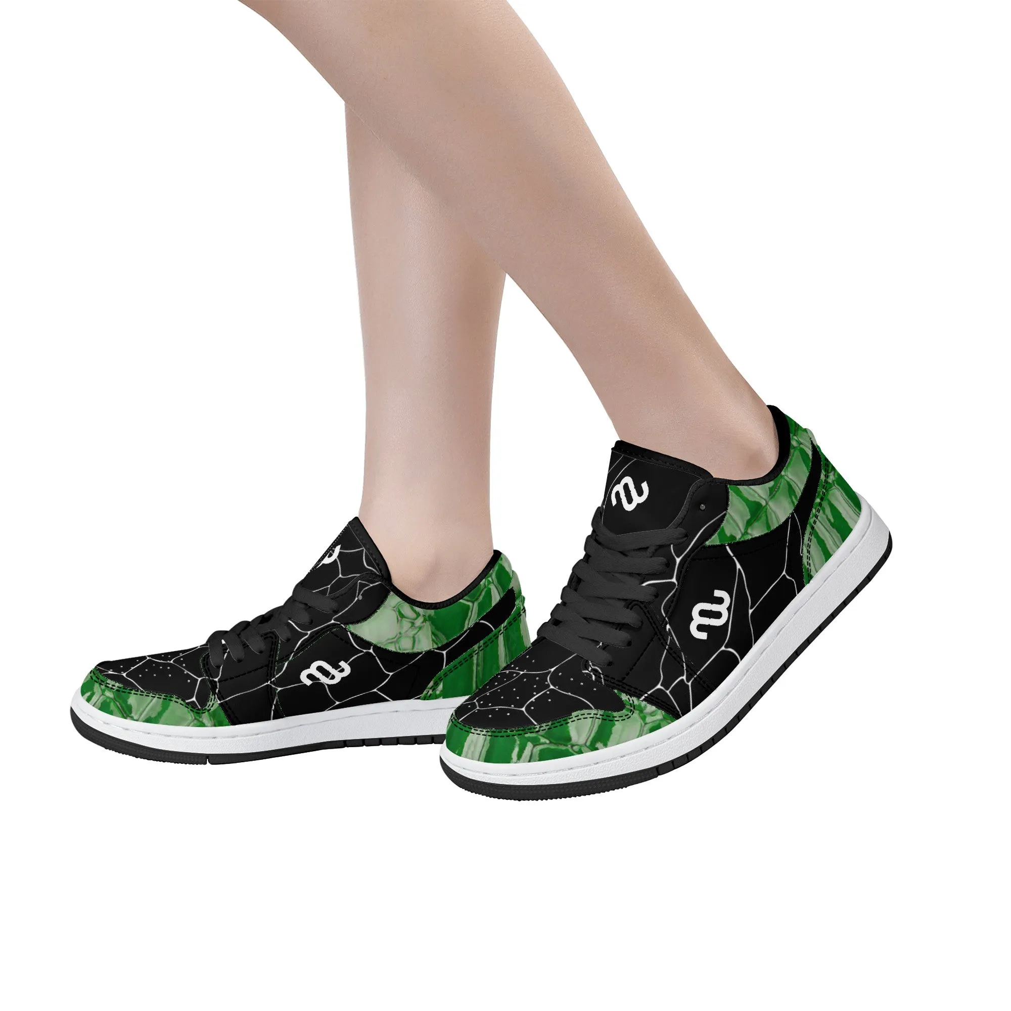 Unisex Bushae SF_S40 - Skateboard Luxurious Top Low Smart-powered Gator Sneakers Black Skin Money