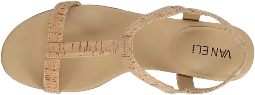 VANELi Womens Blonde T-Strap Casual Sandals Casual - Beige