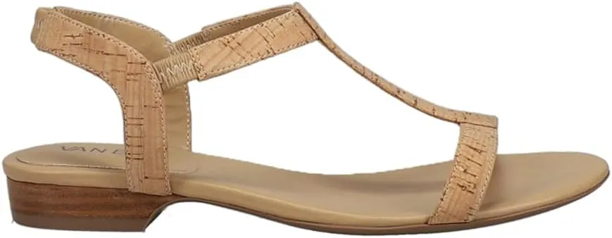 VANELi Womens Blonde T-Strap Casual Sandals Casual - Beige
