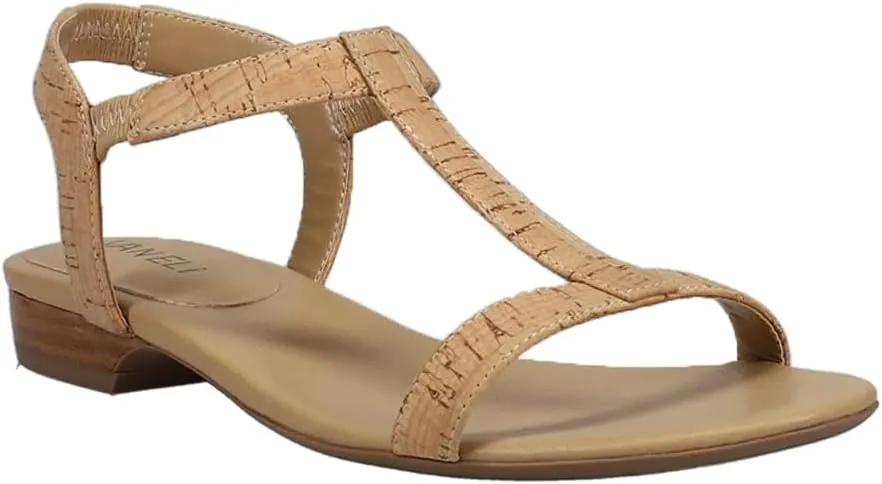 VANELi Womens Blonde T-Strap Casual Sandals Casual - Beige