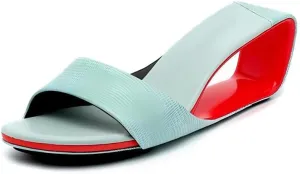 Vertundy Womens Slip On Wedge Heels Round Toe Backless Low Heel Mule Sandals
