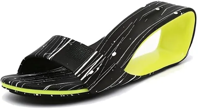 Vertundy Womens Slip On Wedge Heels Round Toe Backless Low Heel Mule Sandals