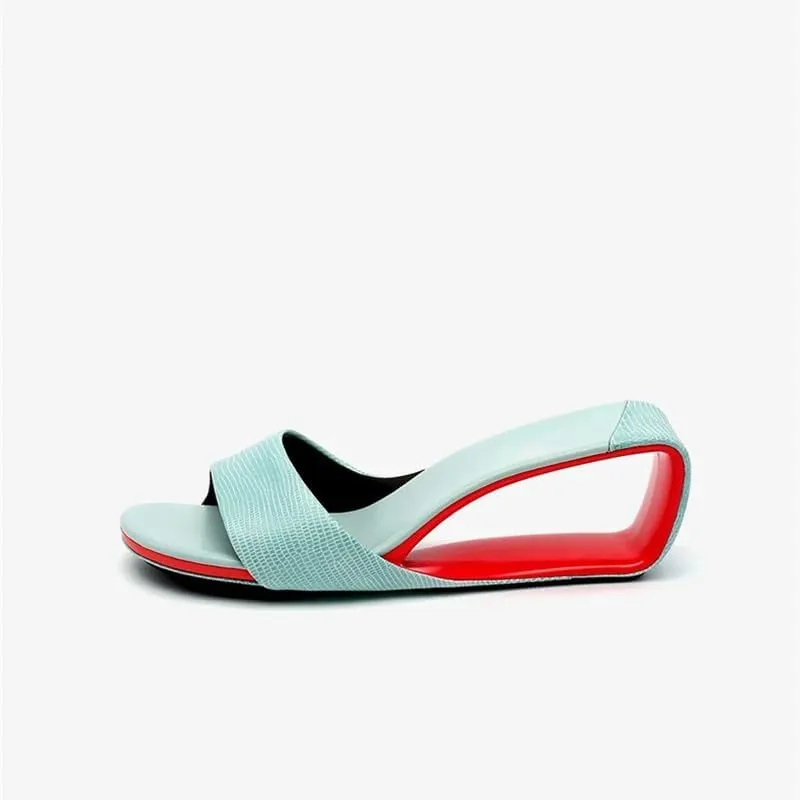 Vertundy Womens Slip On Wedge Heels Round Toe Backless Low Heel Mule Sandals