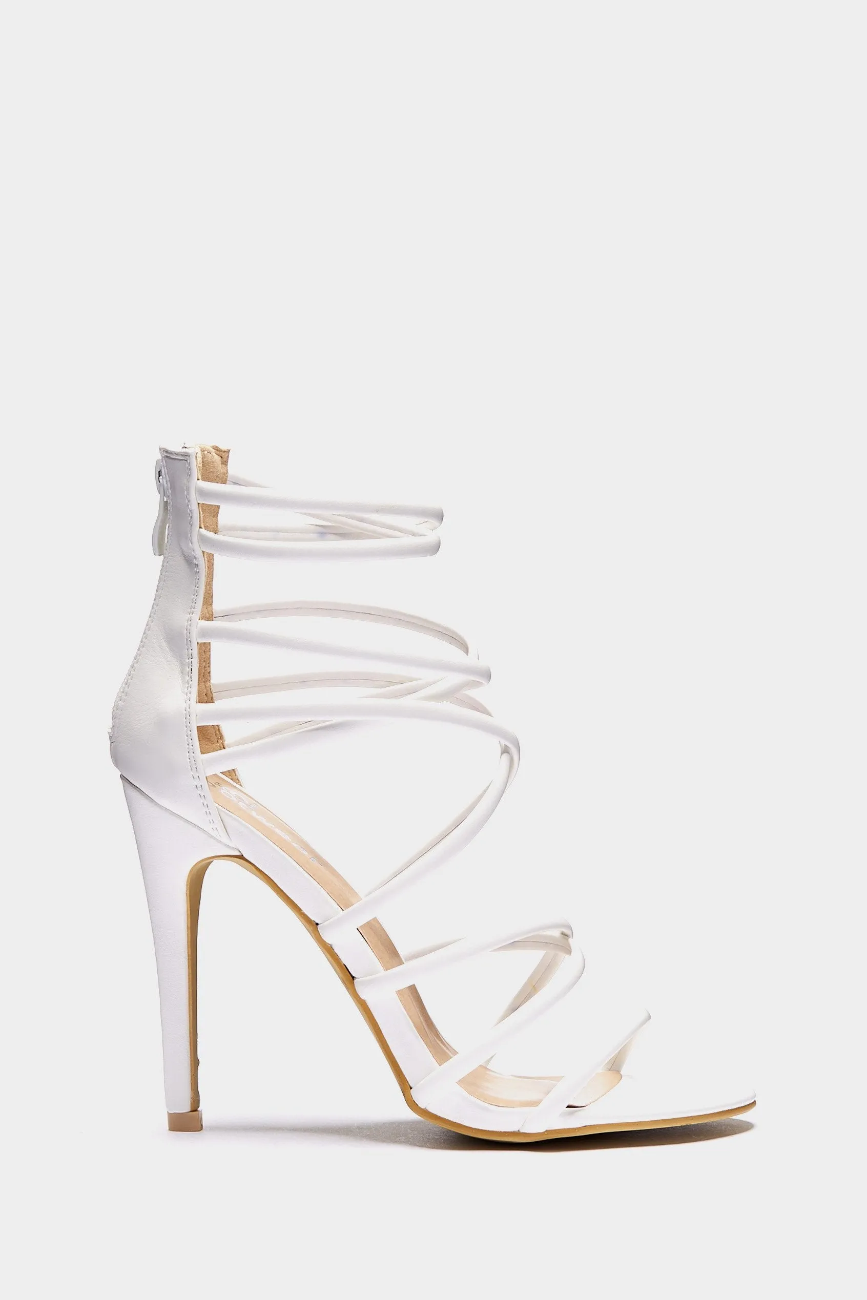 White Cross Over Strappy Sandal