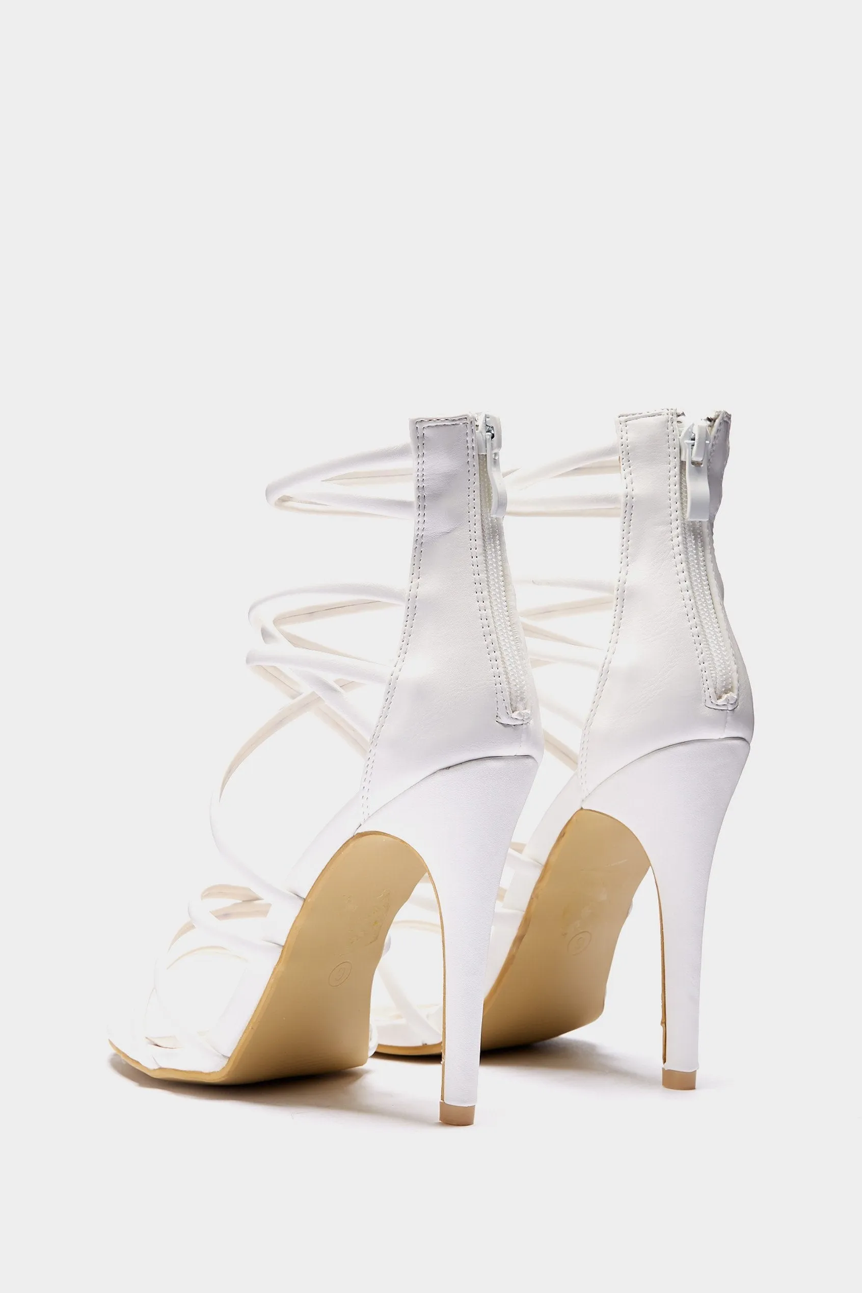 White Cross Over Strappy Sandal