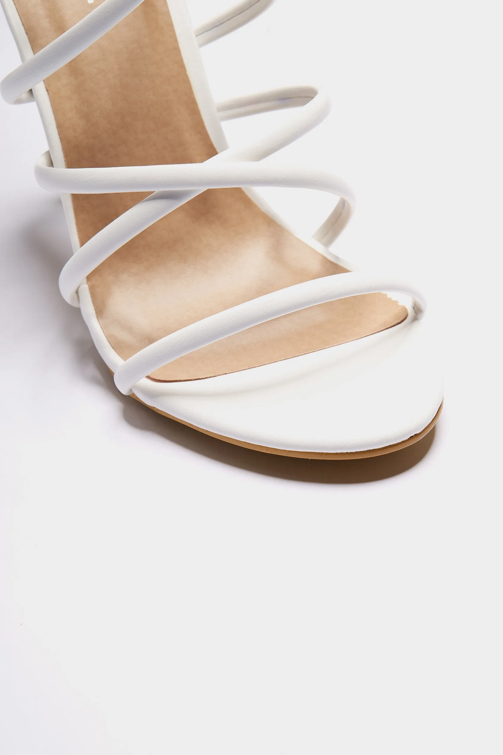 White Cross Over Strappy Sandal