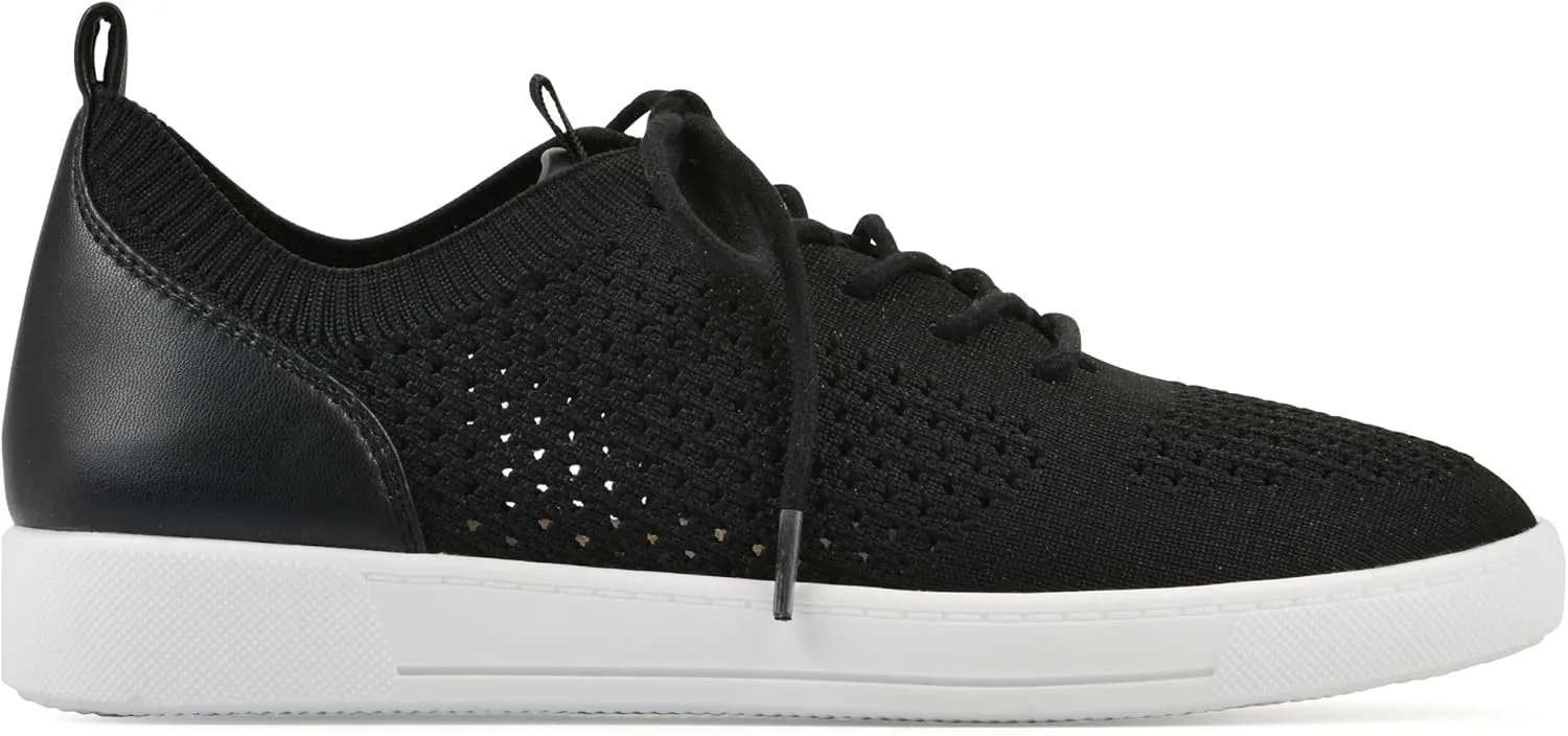 WHITE MOUNTAIN Women's Upscale Woven Knit Lace-Up Sneaker
