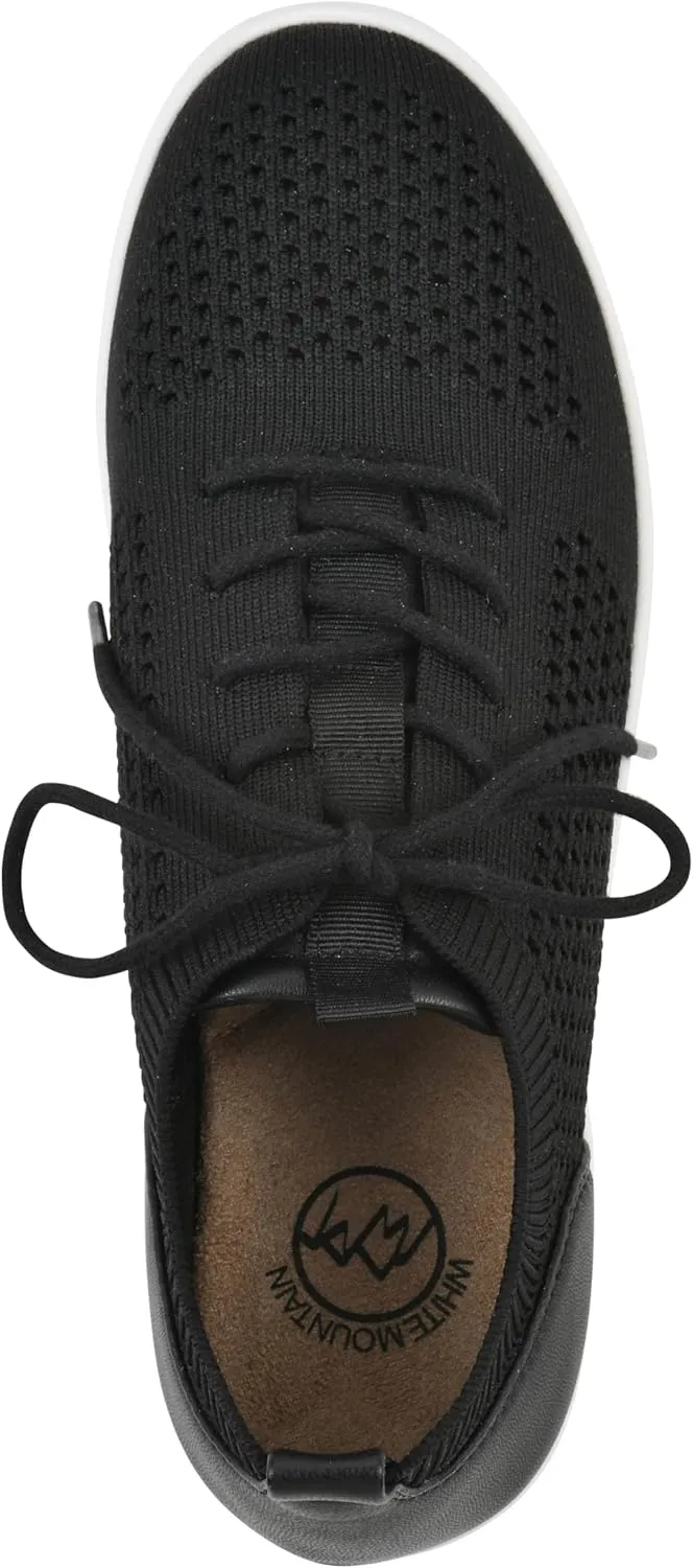 WHITE MOUNTAIN Women's Upscale Woven Knit Lace-Up Sneaker